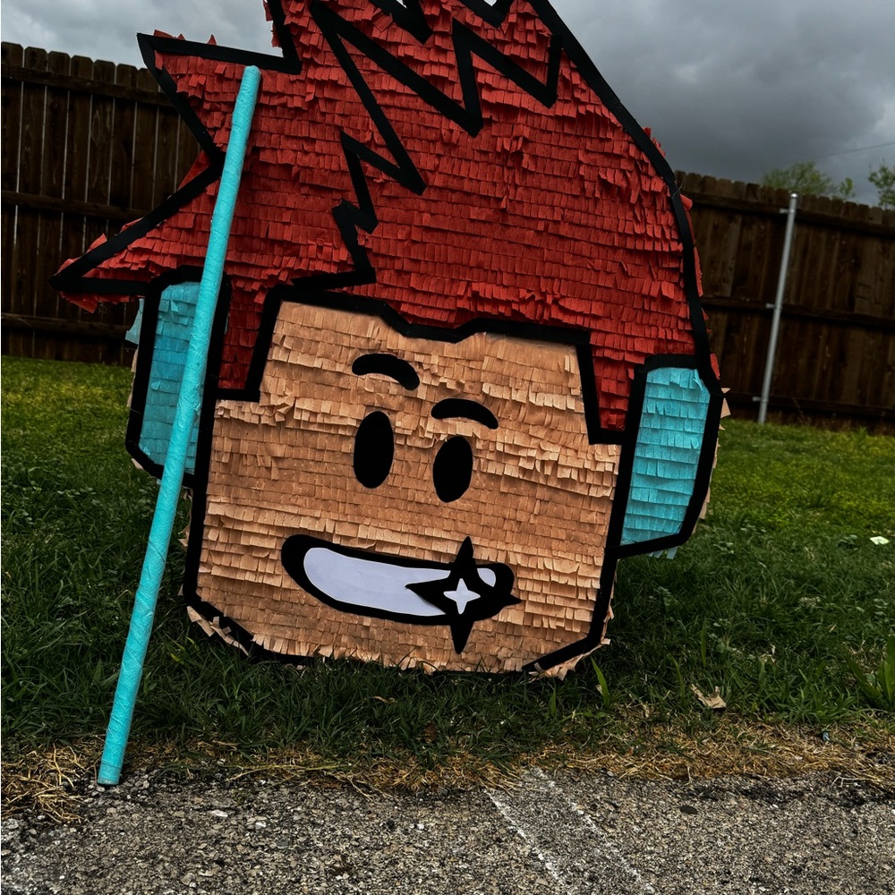 Red and Brown Cartoon Character Piñata